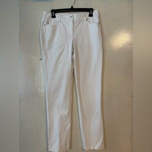 J. McLaughlin white straight leg pants size 6 stretchy comfy